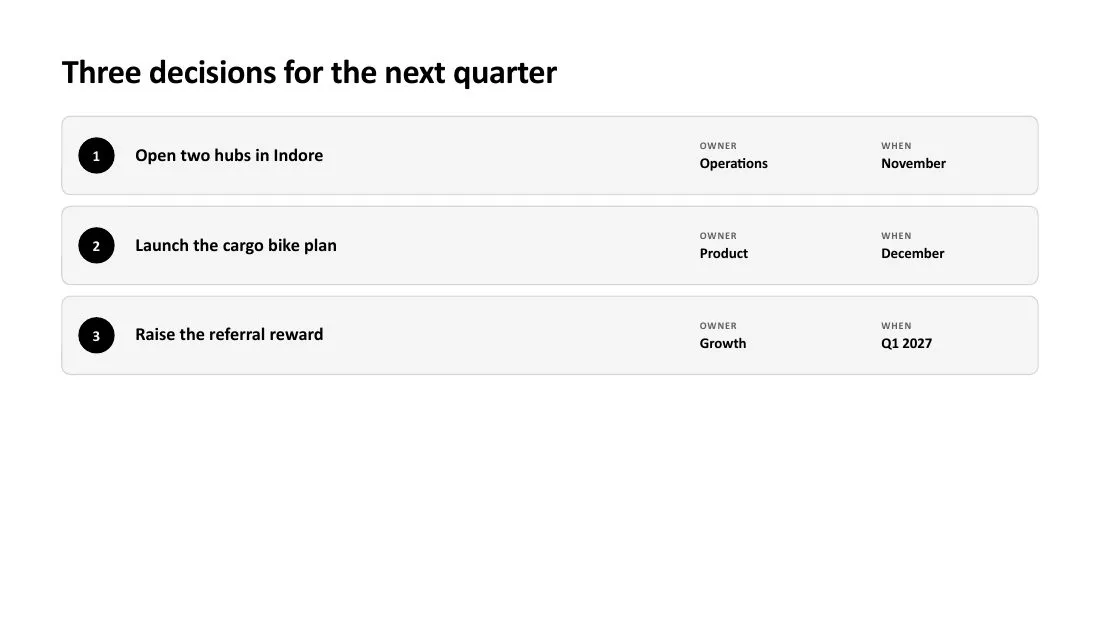 Example slide for add a section
