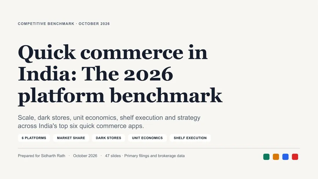 Cover of the Quick commerce benchmark deck